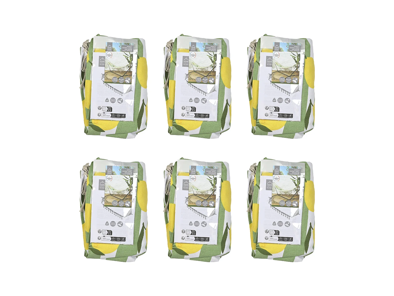 Hamac en Coton "Citron" 200cm Jaune & Vert