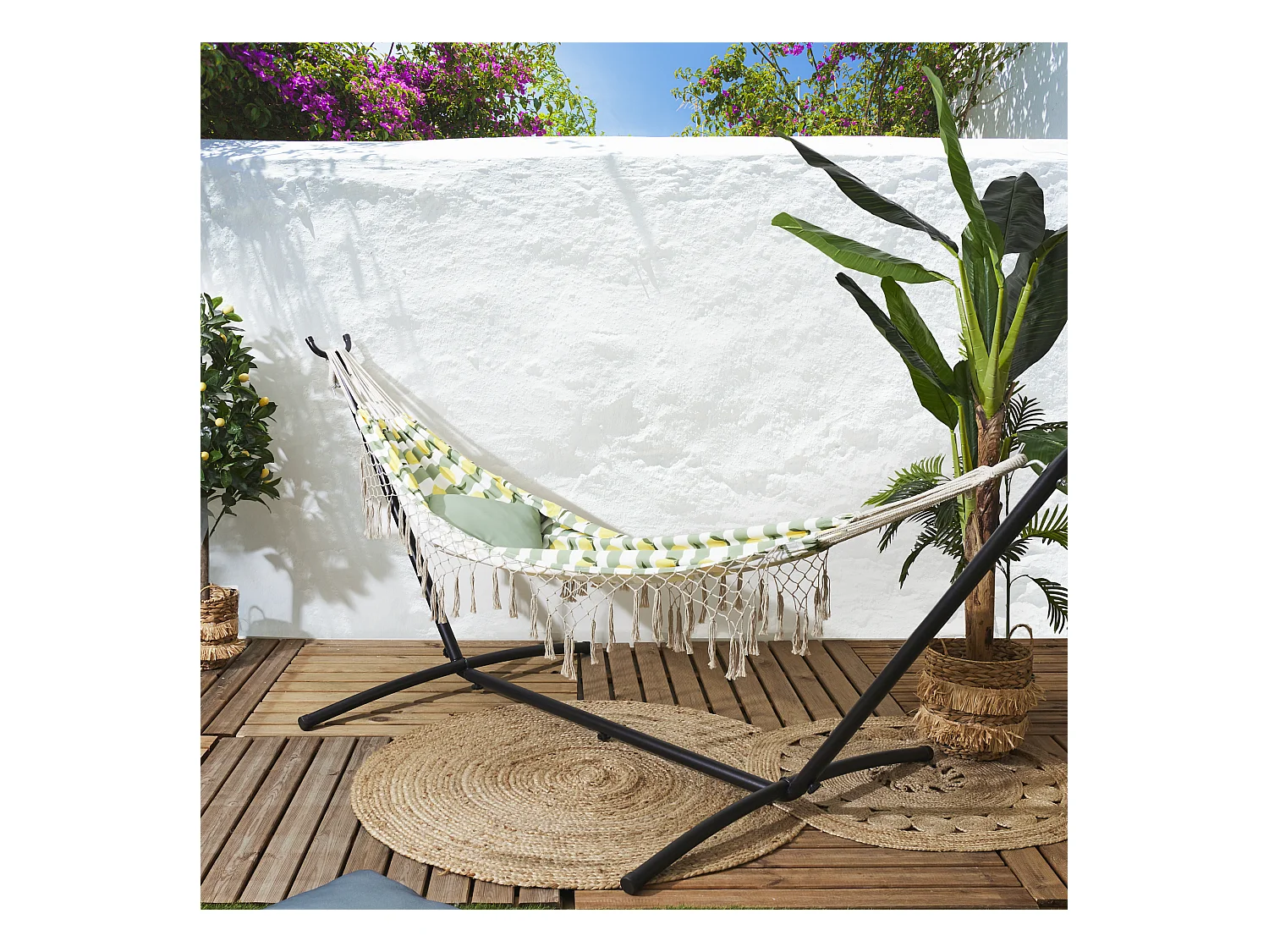 Hamac en Coton "Citron" 200cm Jaune & Vert