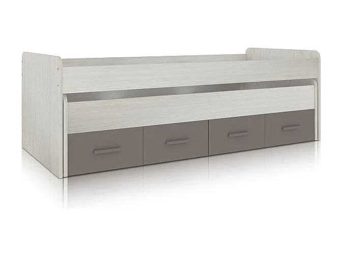 Cama doble juvenil Axim Blanco Alpes - Basalto