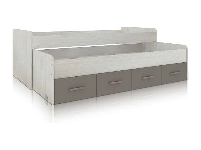 Cama doble juvenil Axim Blanco Alpes - Basalto