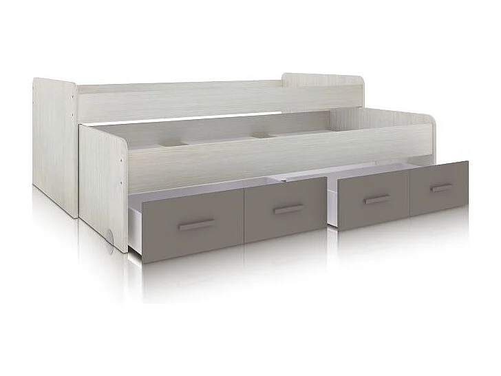 Cama doble juvenil Axim Blanco Alpes - Basalto