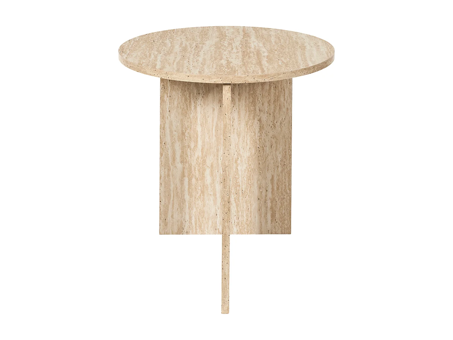Table Appoint Pietra D45cm Blanc, Beige