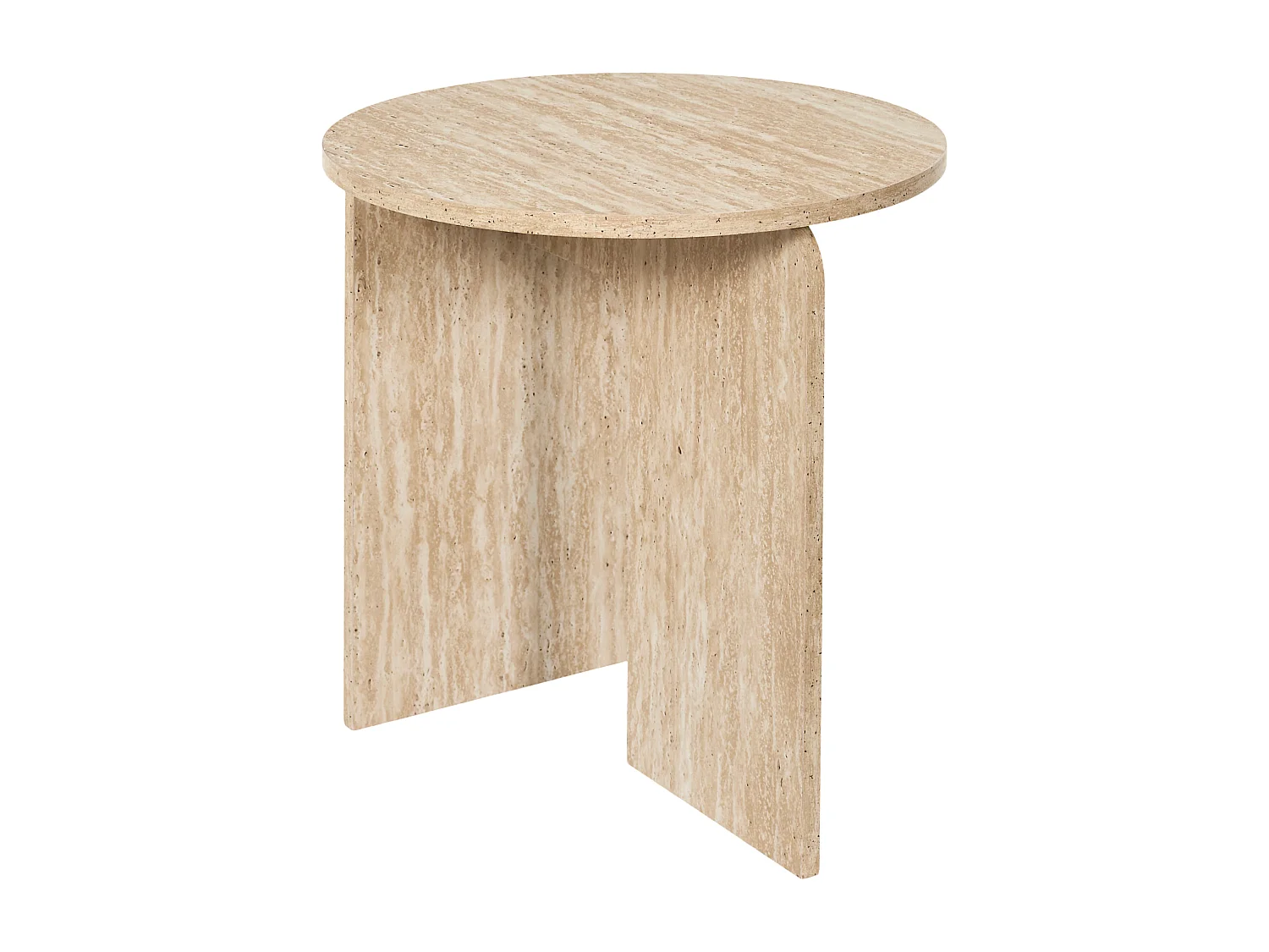 Table Appoint Pietra D45cm Blanc, Beige
