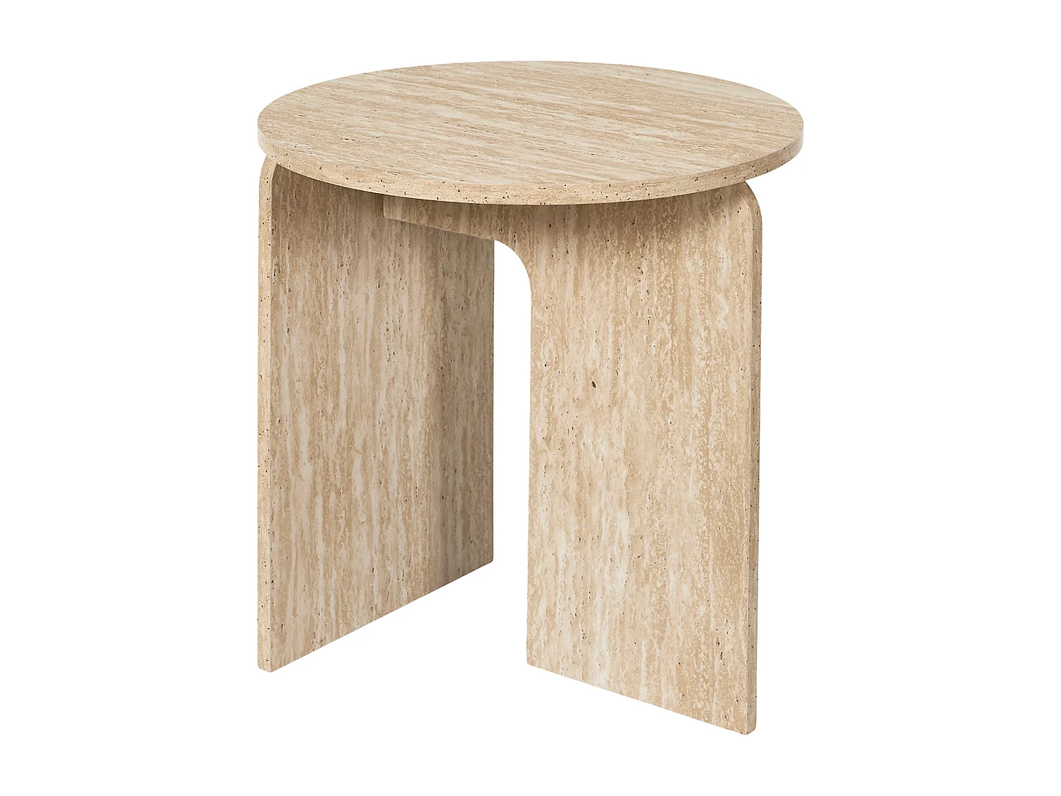 Table Appoint Pietra D45cm Blanc, Beige