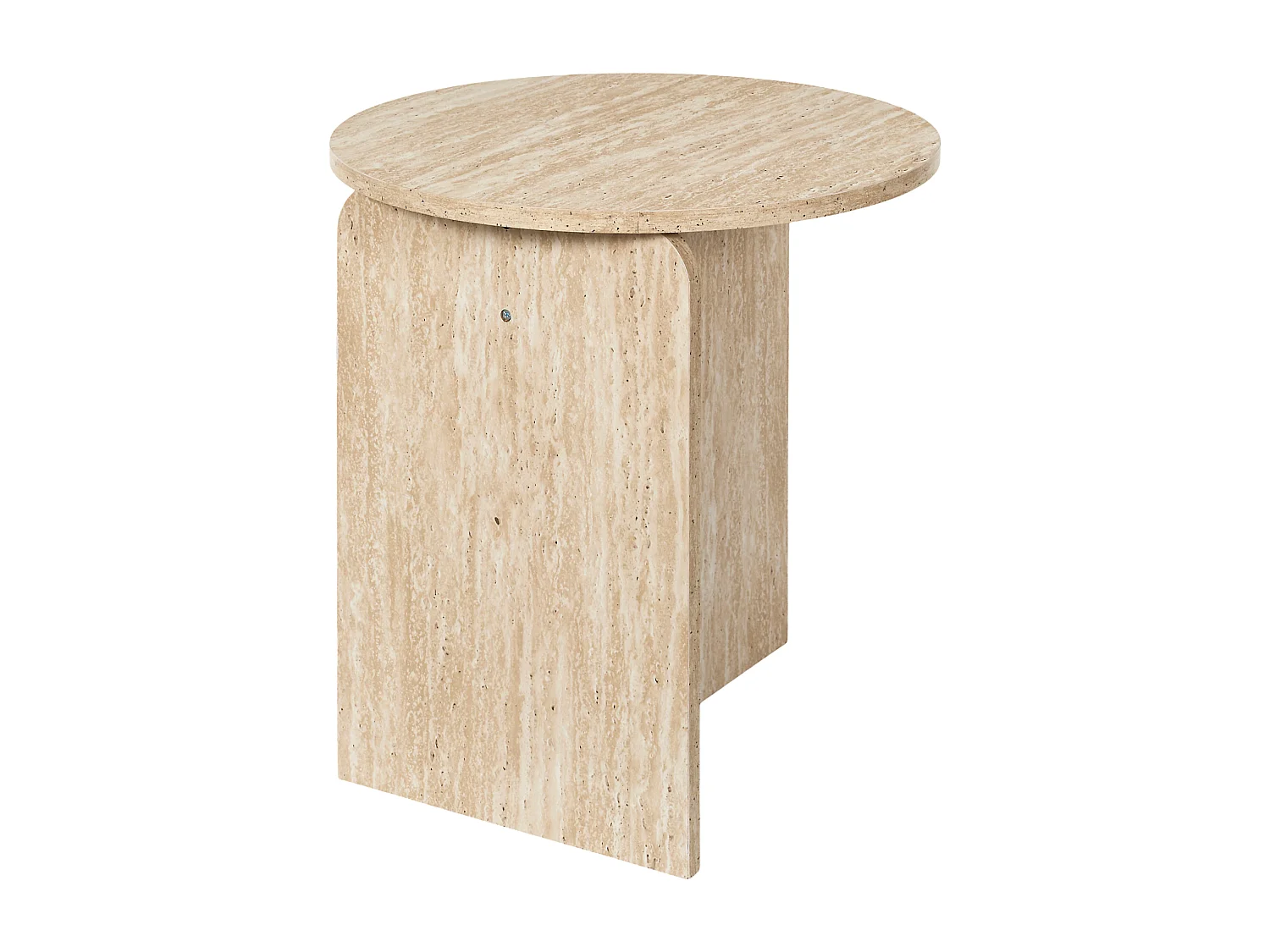 Table Appoint Pietra D45cm Blanc, Beige