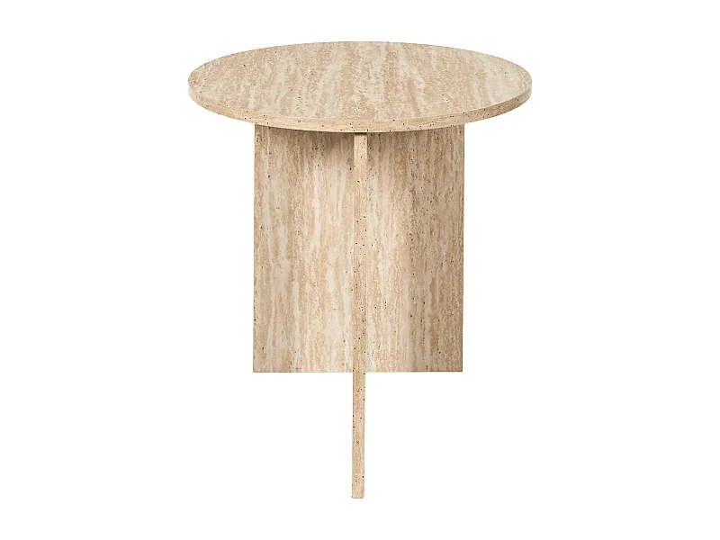 Table Appoint Pietra D45cm Blanc, Beige