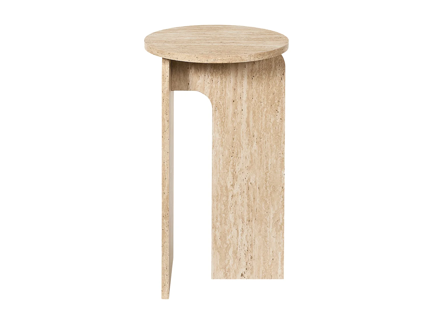 Table Appoint Pietra D30cm Blanc, Beige