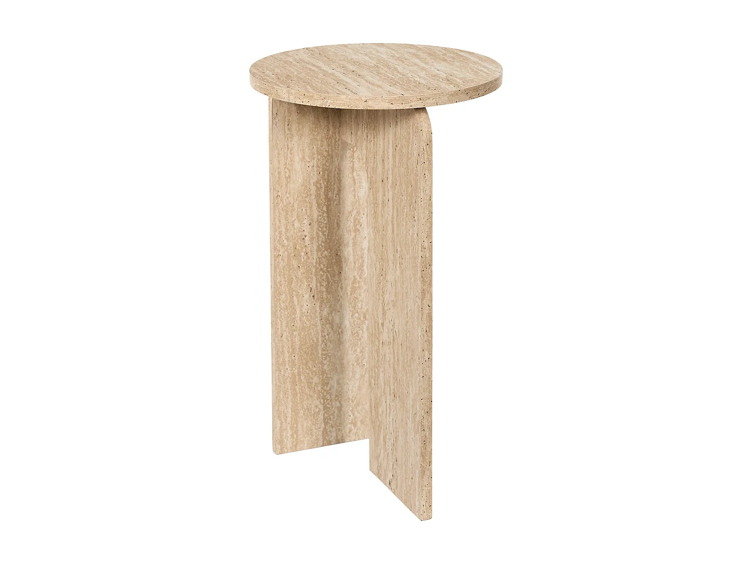 Table Appoint Pietra D30cm Blanc, Beige