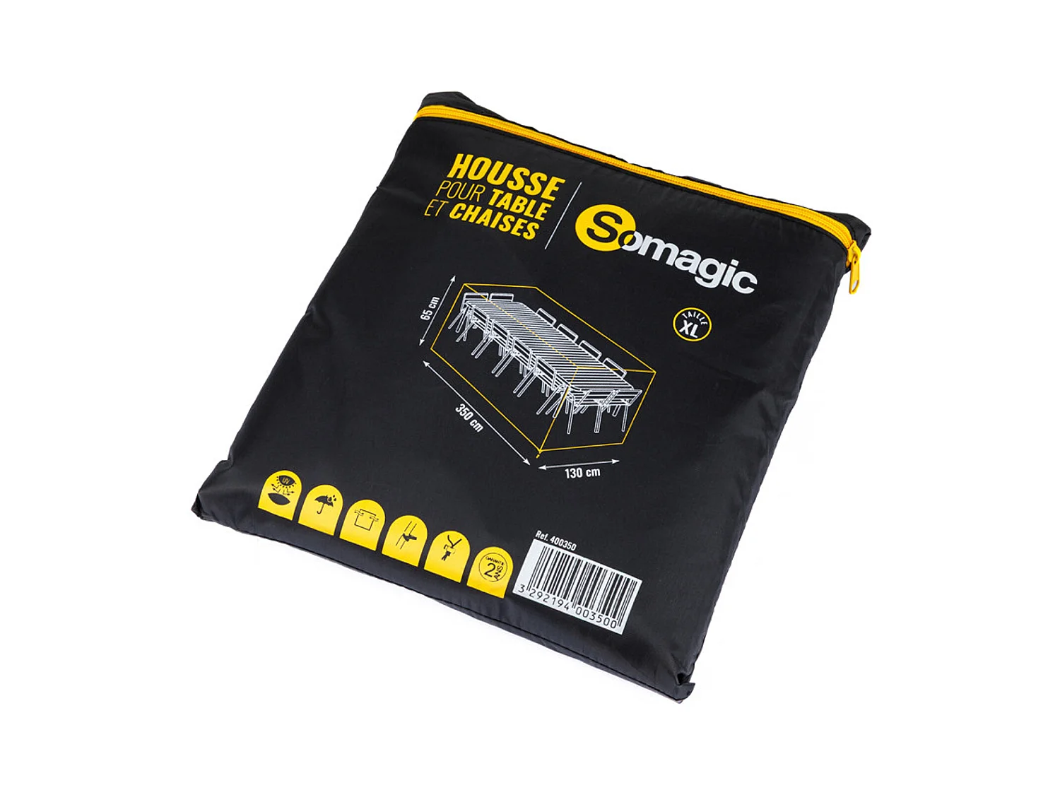 Housse L 350 x l 130 x H 65 cm pour salon de jardin - SOMAGIC