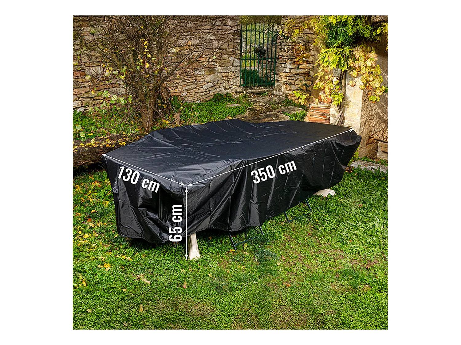 Housse L 350 x l 130 x H 65 cm pour salon de jardin - SOMAGIC