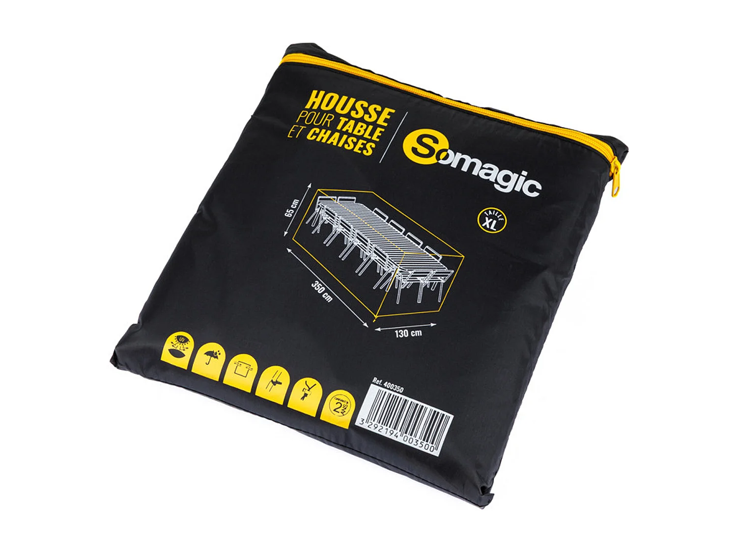 Housse L 350 x l 130 x H 65 cm pour salon de jardin - SOMAGIC