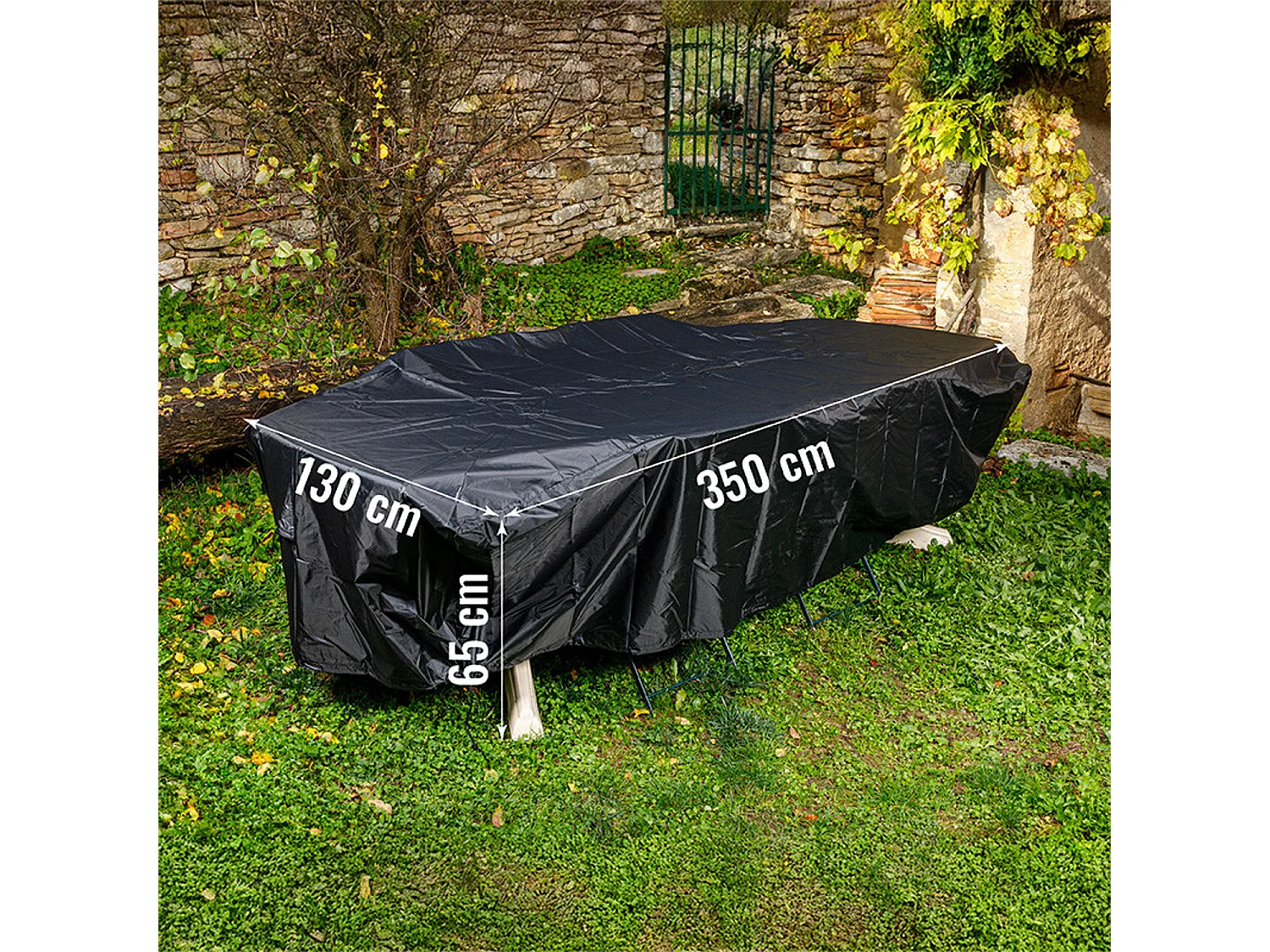 Housse L 350 x l 130 x H 65 cm pour salon de jardin - SOMAGIC