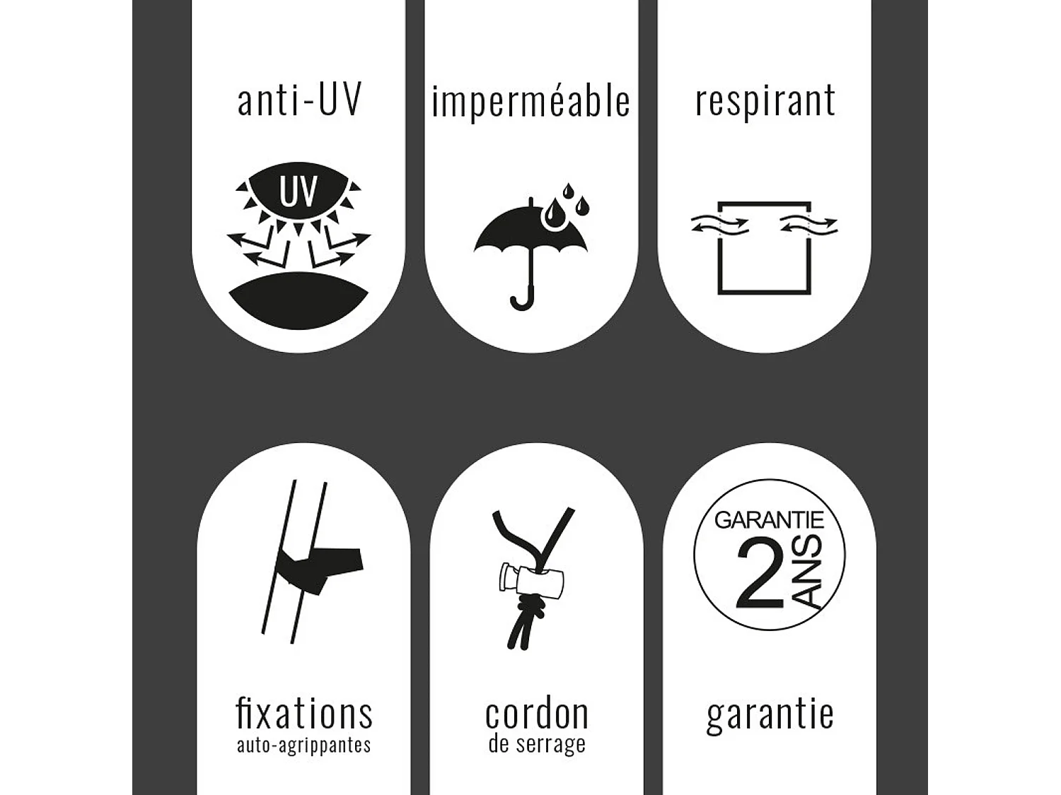 Housse L 350 x l 130 x H 65 cm pour salon de jardin - SOMAGIC