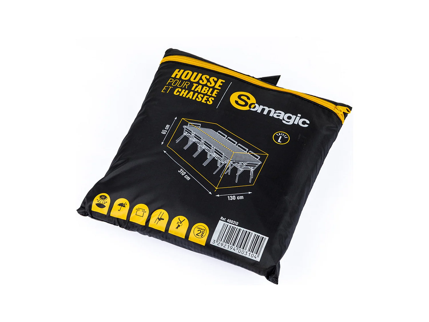 Housse L 310 x l 130 x H 65 cm pour salon de jardin - SOMAGIC