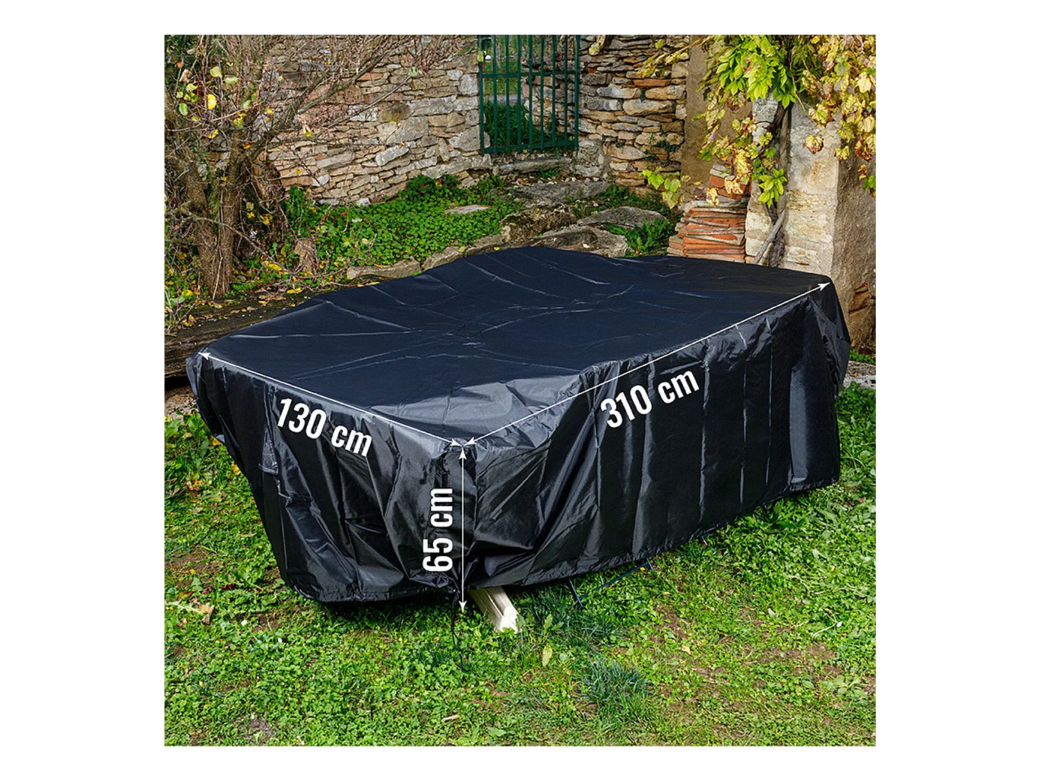 Housse L 310 x l 130 x H 65 cm pour salon de jardin - SOMAGIC