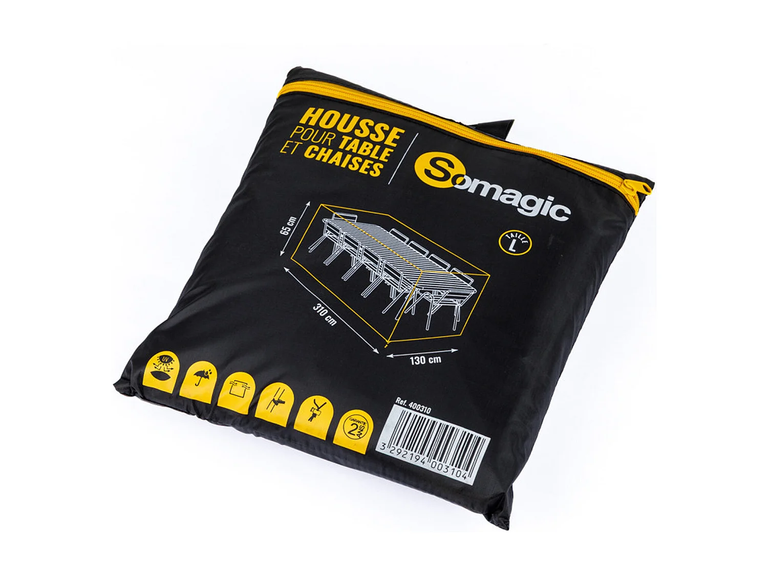 Housse L 310 x l 130 x H 65 cm pour salon de jardin - SOMAGIC