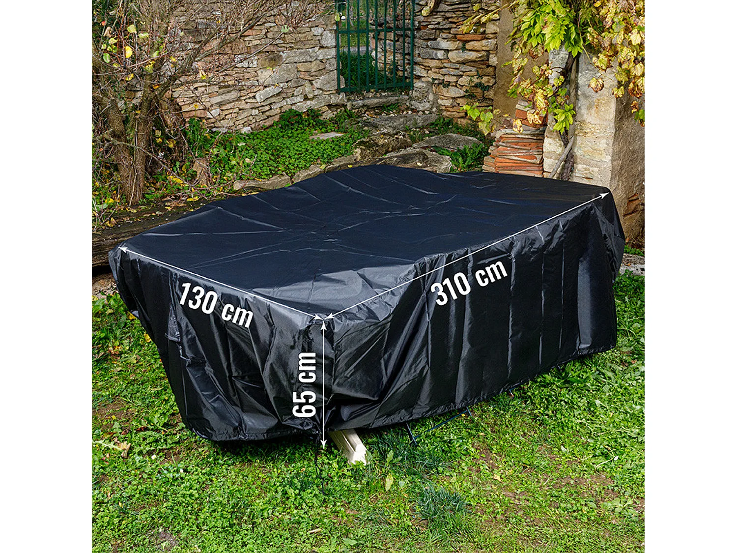 Housse L 310 x l 130 x H 65 cm pour salon de jardin - SOMAGIC