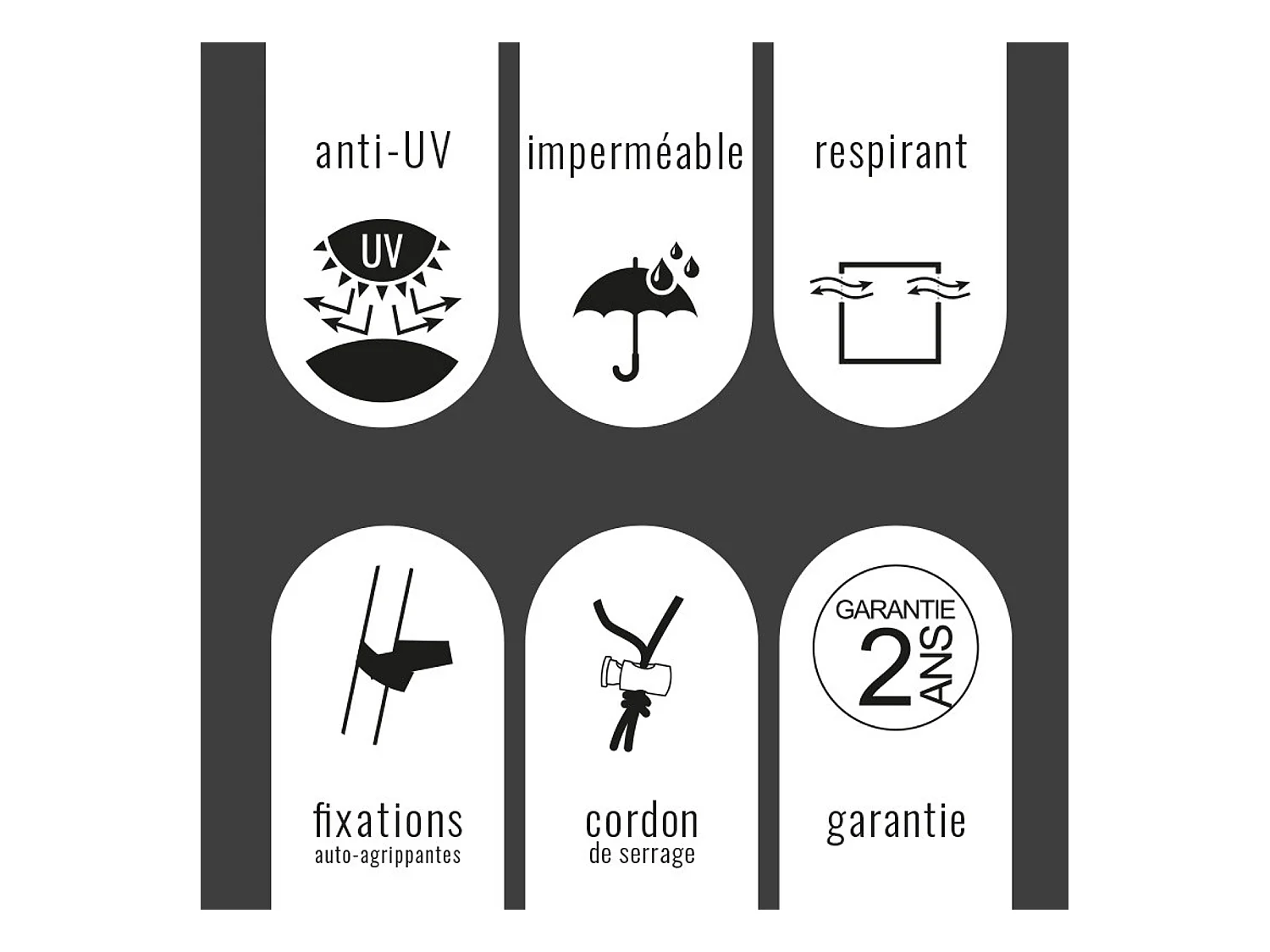 Afdekzeil Ø 70 x H 80 cm voor ronde barbecue