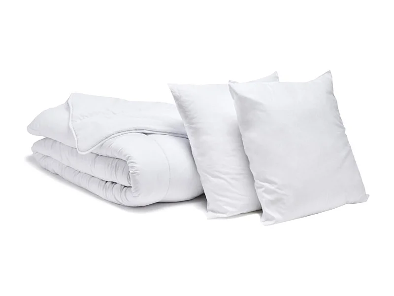 Pack Économique Couette Tempérée 220x240cm + 2 Oreillers Moelleux 60x60 cm