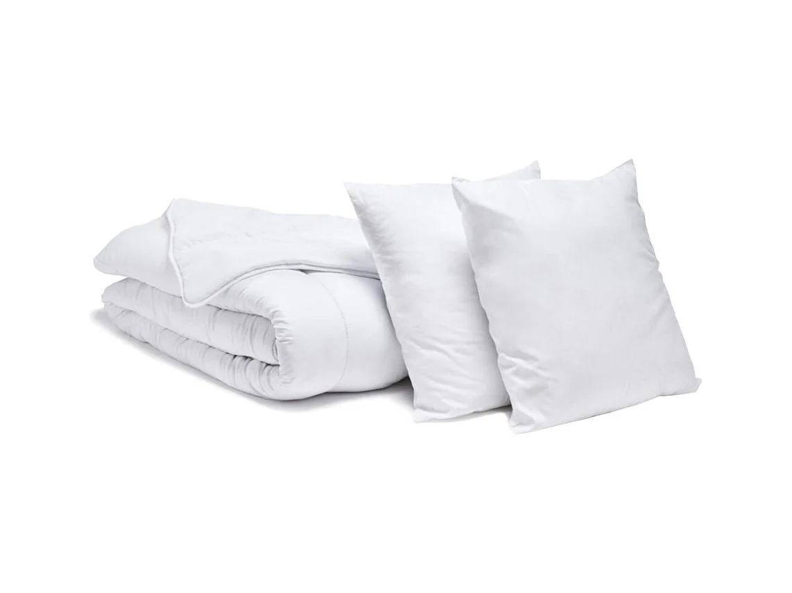 Pack Économique Couette Tempérée 220x240cm + 2 Oreillers Moelleux 60x60 cm