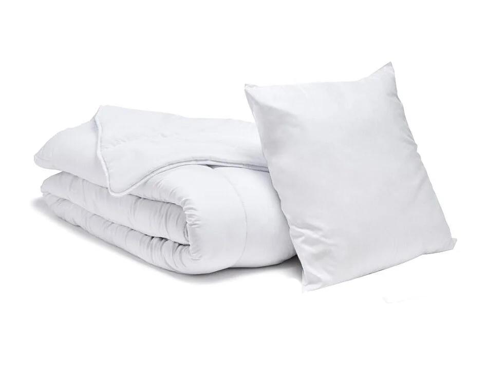 Pack Économique Couette Tempérée 140x200cm + 1 Oreiller Moelleux 60x60 cm