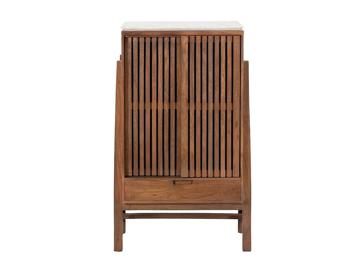 Armoire en bois d'acacia et terrazzo Kaelis