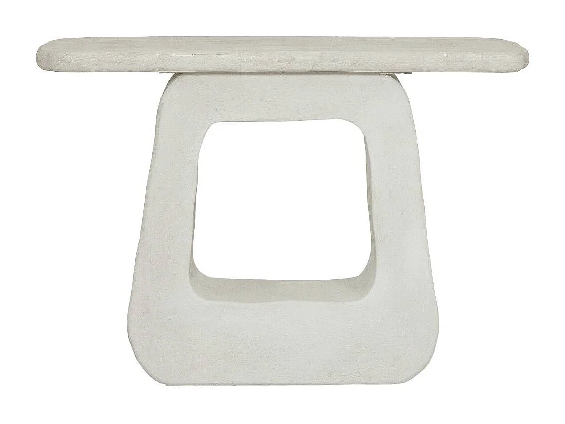 Console pied central en bois effet béton blanc Danaé