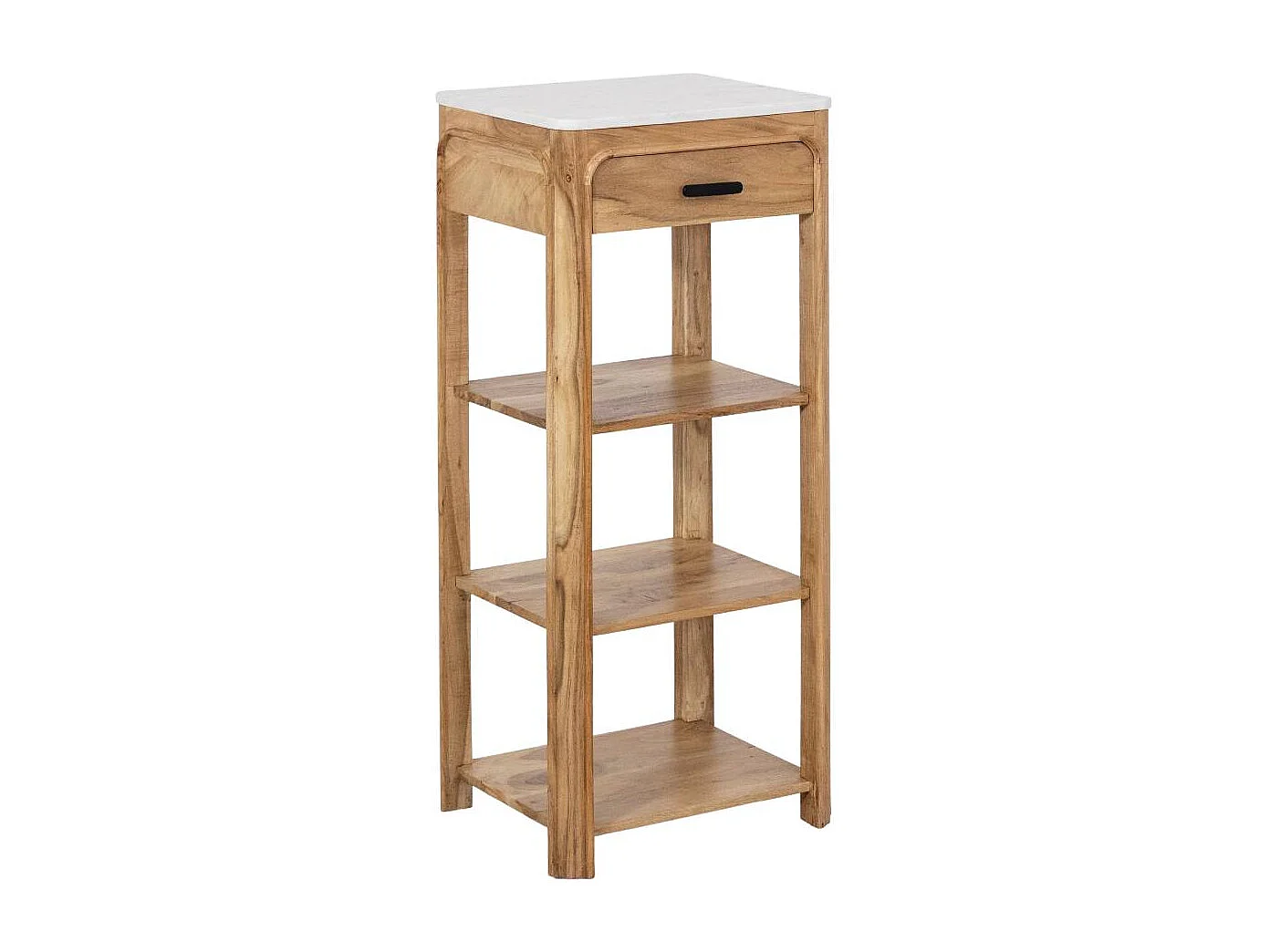 Console avec tiroir en bois d'acacia et marbre Emyr