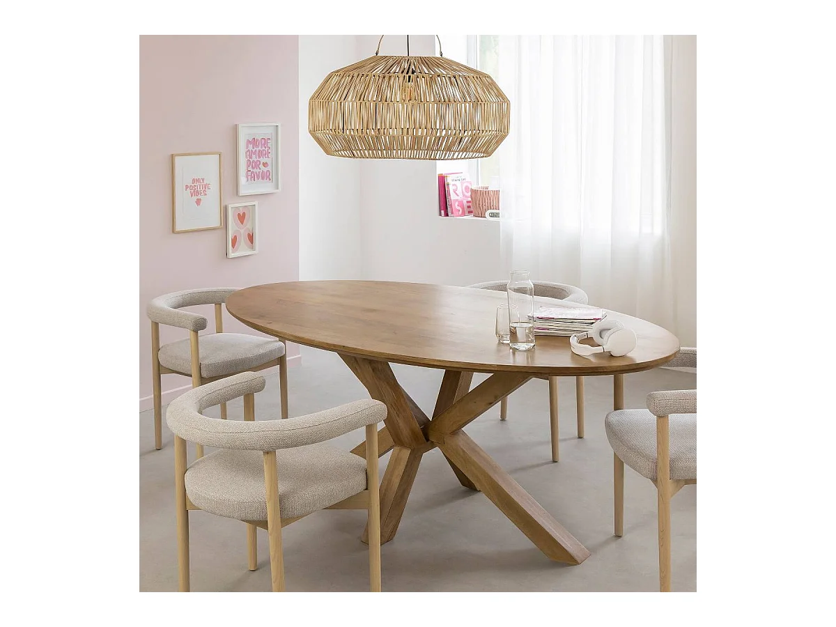 Table à manger ovale en bois de manguier Maloé