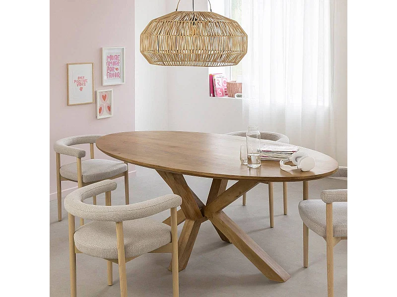 Table à manger ovale en bois de manguier Maloé