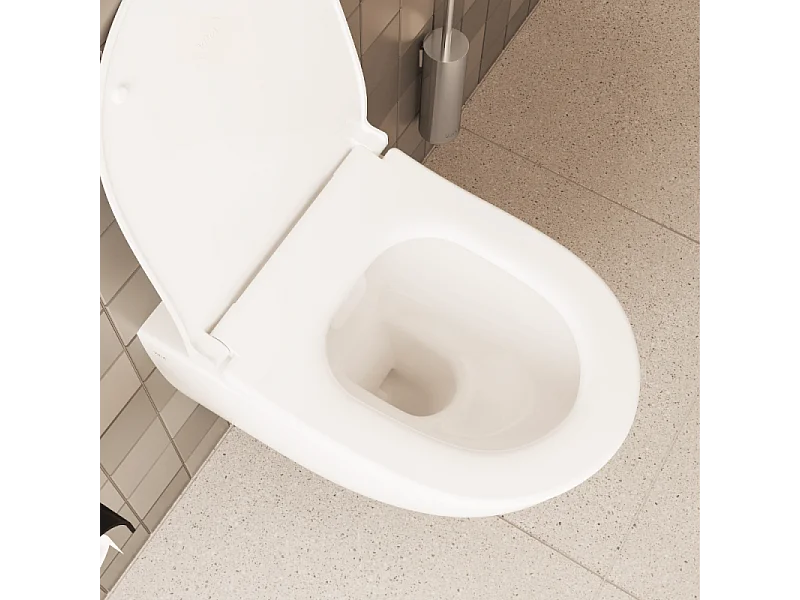 Pack WC suspendu VITRA Sento blanc mat + bâti autoportant V-Fix Core + Plaque Round noir mat