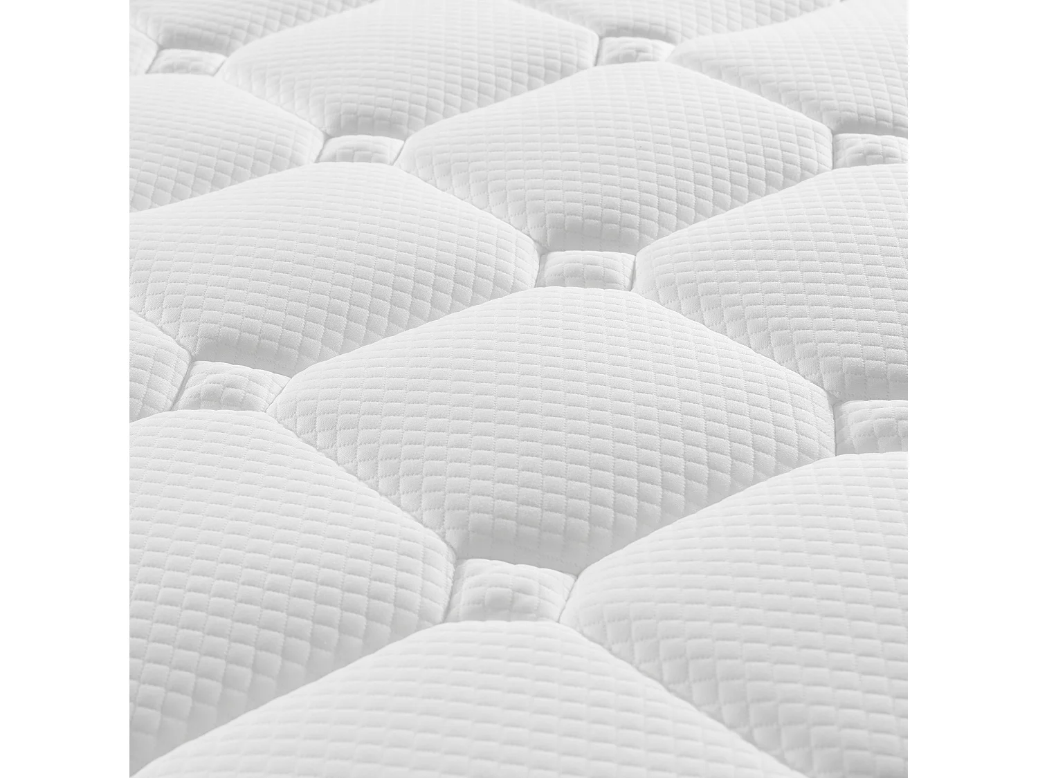 Materasso a molle 90×200 cm - 20 cm di spessore - durezza H3 - con anima a molle insacate a 7 zone - bianco + grigio