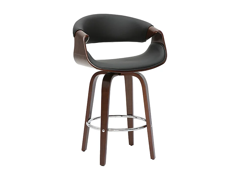 Sgabello da bar design nero e legno scuro 65 cm ARAMIS