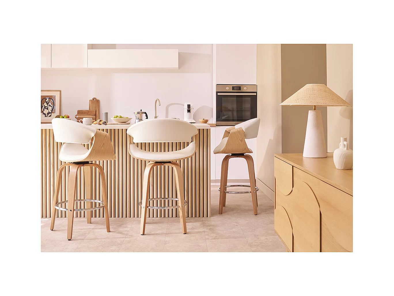 Design Barhocker schwarz und dunkles Holz 65 cm ARAMIS