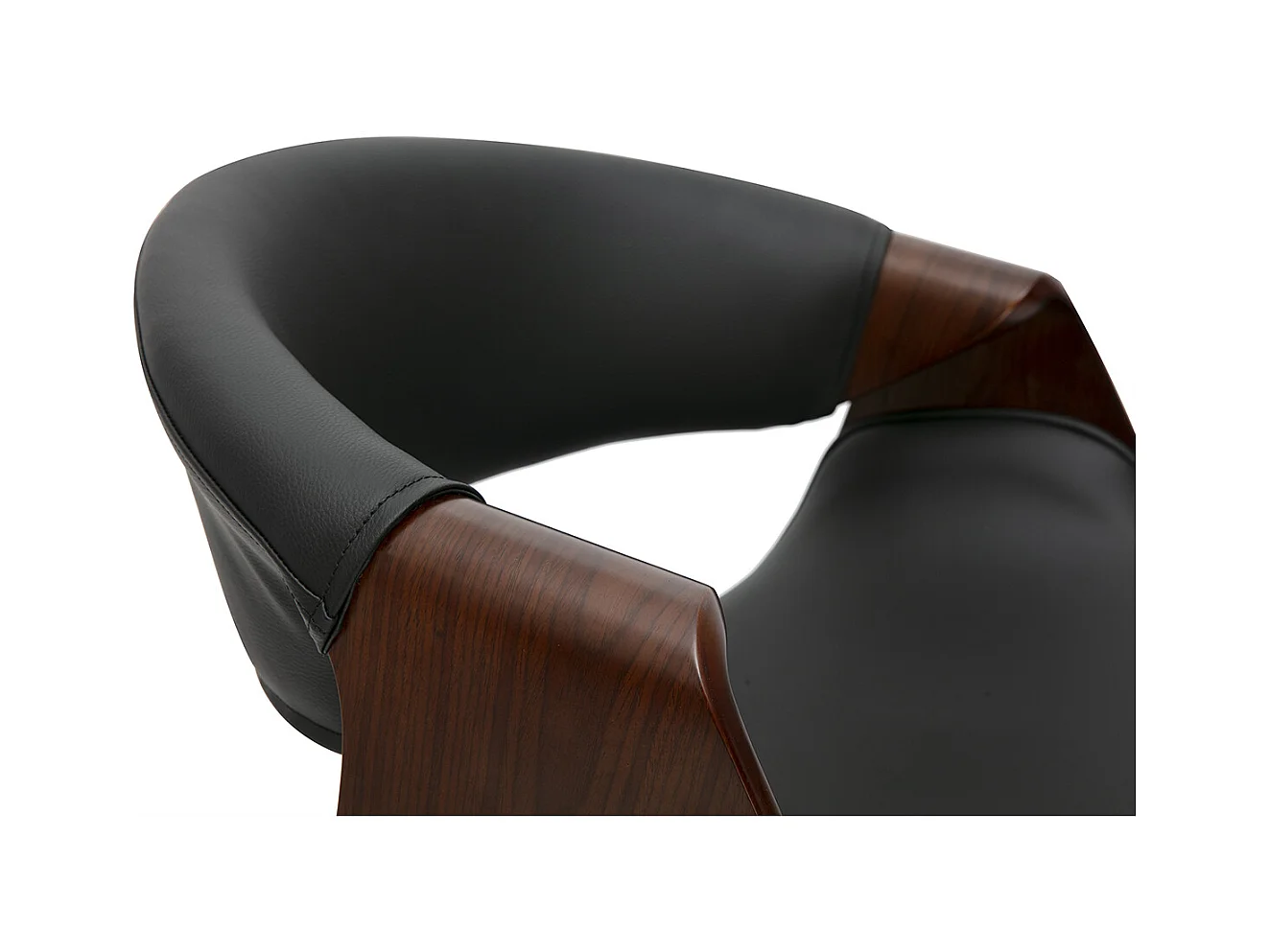 Design Barhocker schwarz und dunkles Holz 65 cm ARAMIS