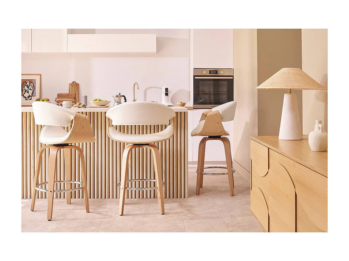 Design Barhocker schwarz und dunkles Holz 65 cm ARAMIS