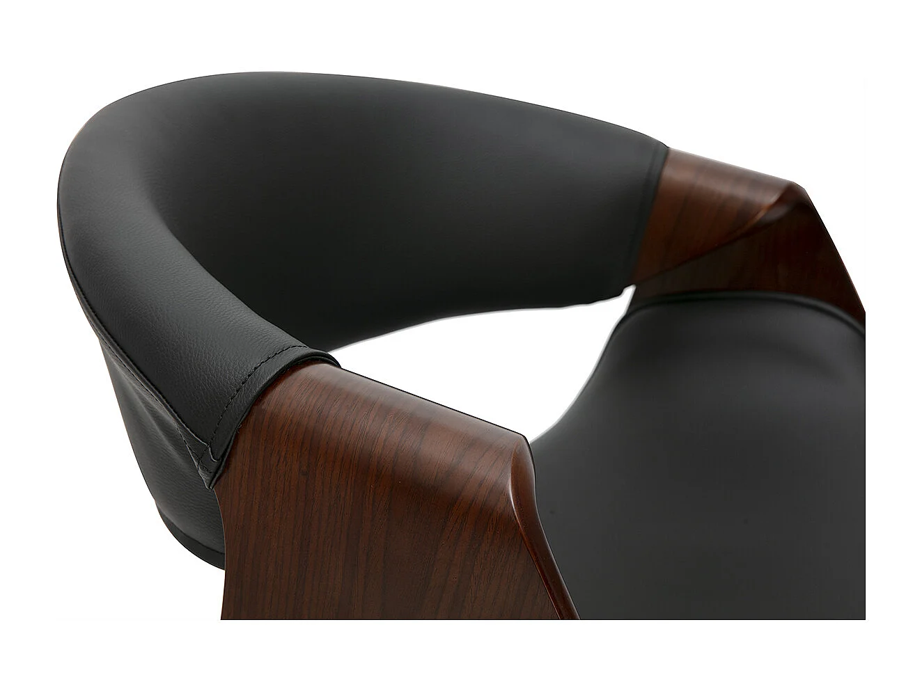 Design Barhocker schwarz und dunkles Holz 65 cm ARAMIS