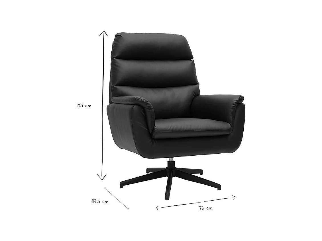 Fauteuil pivotant noir JONAH