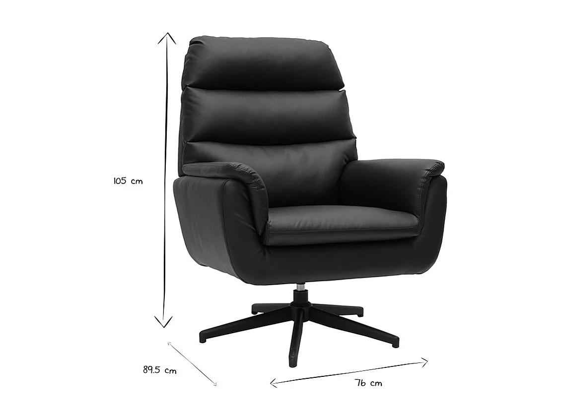 Fauteuil pivotant noir JONAH