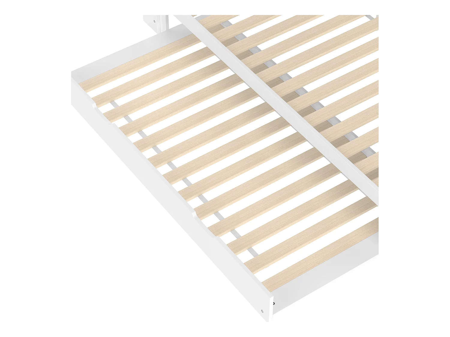 Canapé-lit 90x200 cm - avec USB + Type-C - avec rangement - avec lit gigogne - blanc (matelas non inclus)