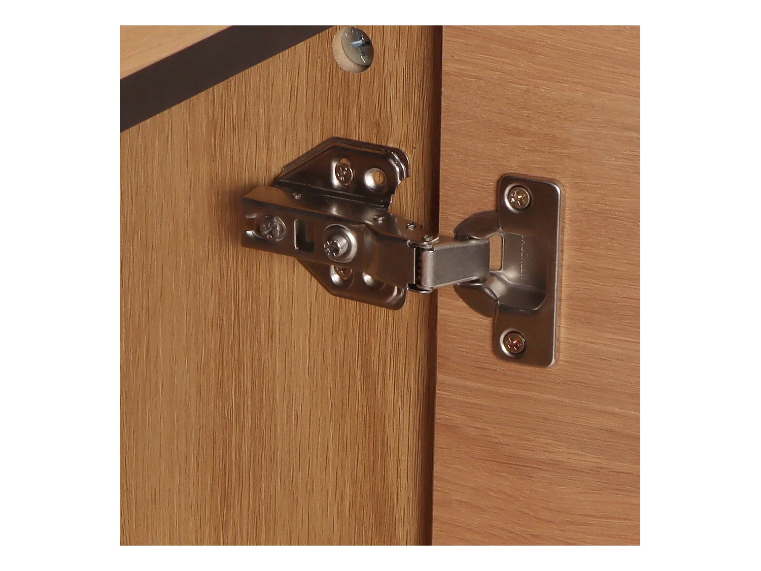 Meuble TV rectangulaire 2 portes L120 cm effet bois clair