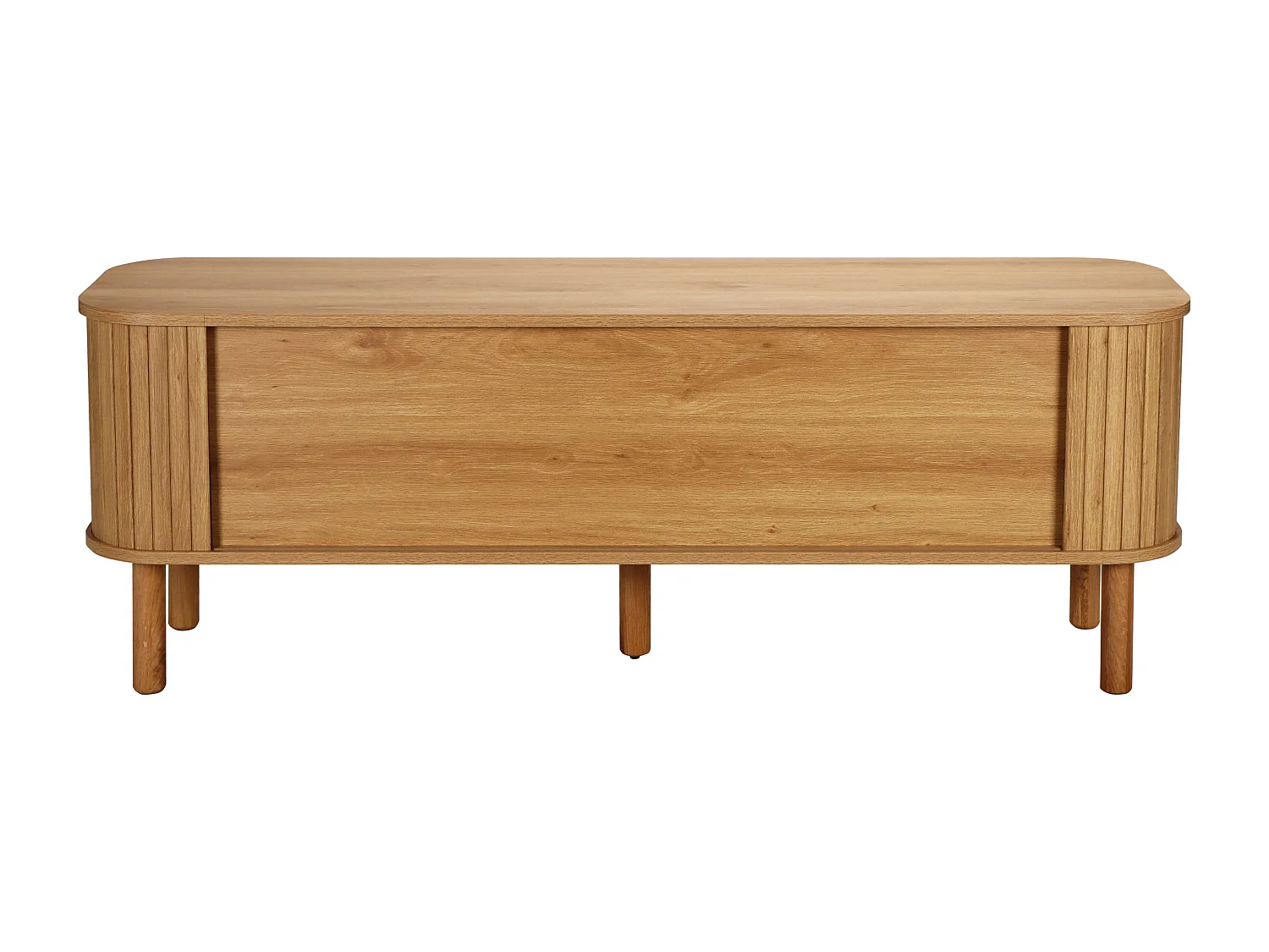 Meuble TV scandinave rectangulaire 2 portes L150 cm effet bois clair