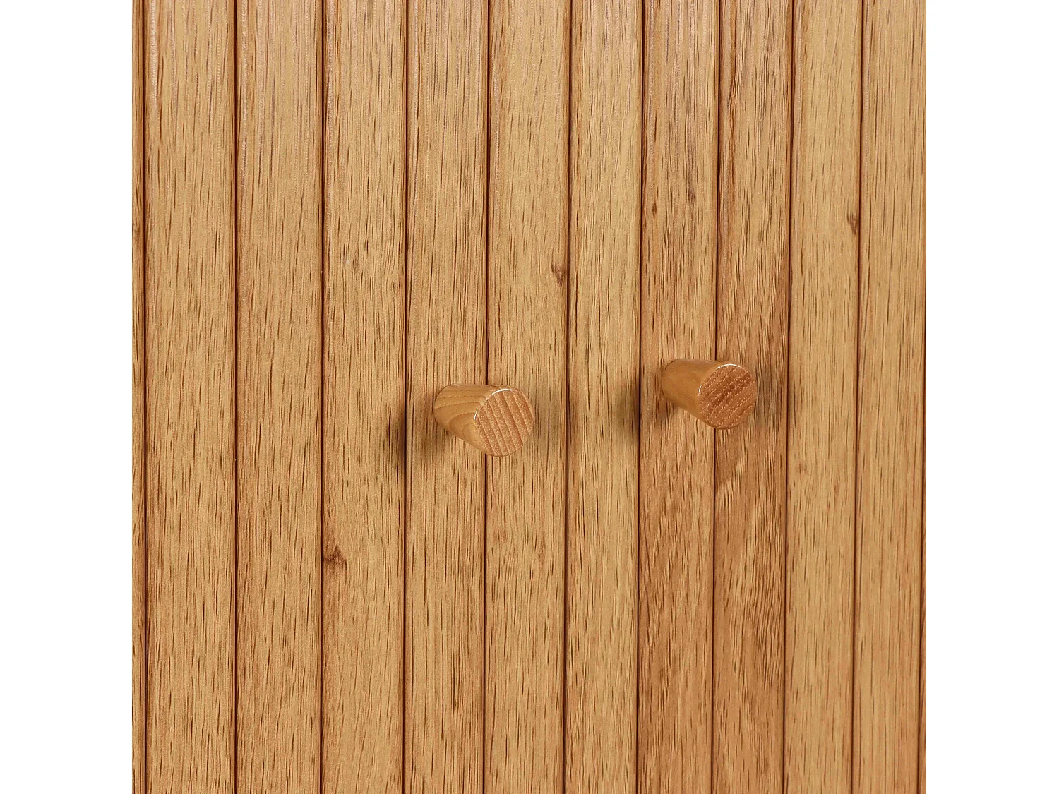 Meuble TV scandinave rectangulaire 2 portes L150 cm effet bois clair