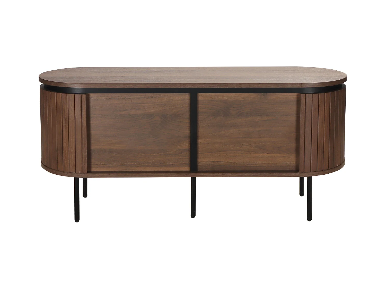 Meuble TV rectangulaire 2 portes L120 cm effet bois foncé