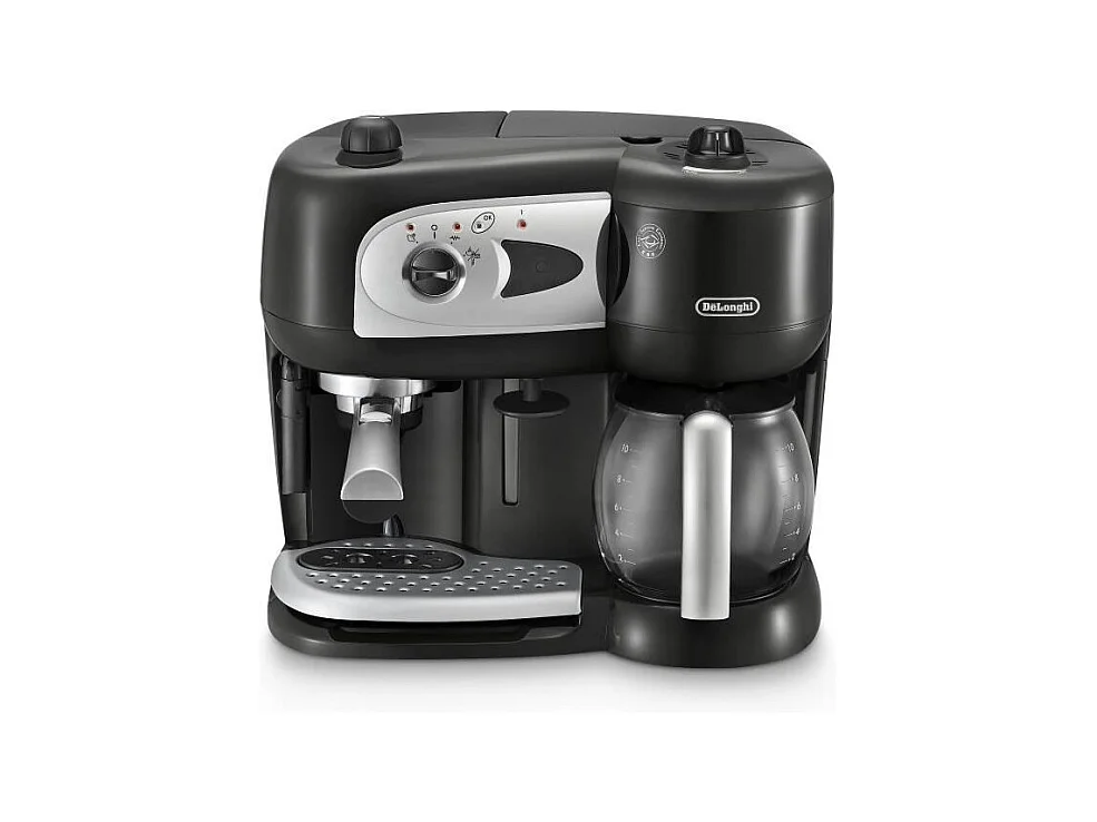 Machine Expresso combiné pompe - DELONGHI - BCO261B.1 - 15 bars - Dosettes et Café moulu - Noir et blanc