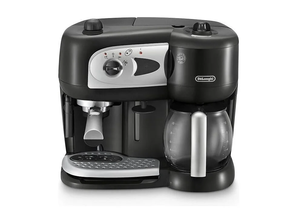 Machine Expresso combiné pompe - DELONGHI - BCO261B.1 - 15 bars - Dosettes et Café moulu - Noir et blanc