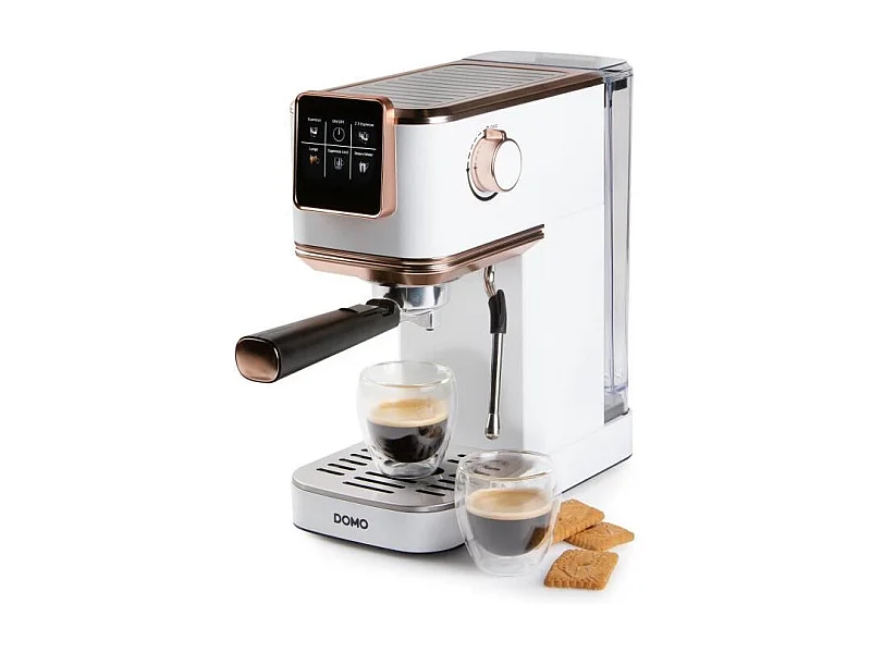 Machine a expresso 3 en 1 - DOMO - DO746K - 1350 W - 20 Bar - Blanc / Rose