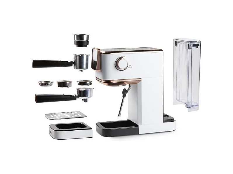 Machine a expresso 3 en 1 - DOMO - DO746K - 1350 W - 20 Bar - Blanc / Rose
