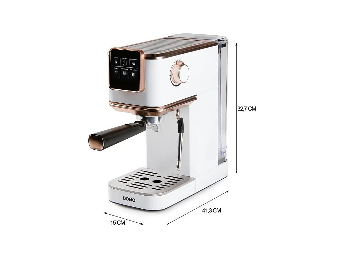 Machine a expresso 3 en 1 - DOMO - DO746K - 1350 W - 20 Bar - Blanc / Rose