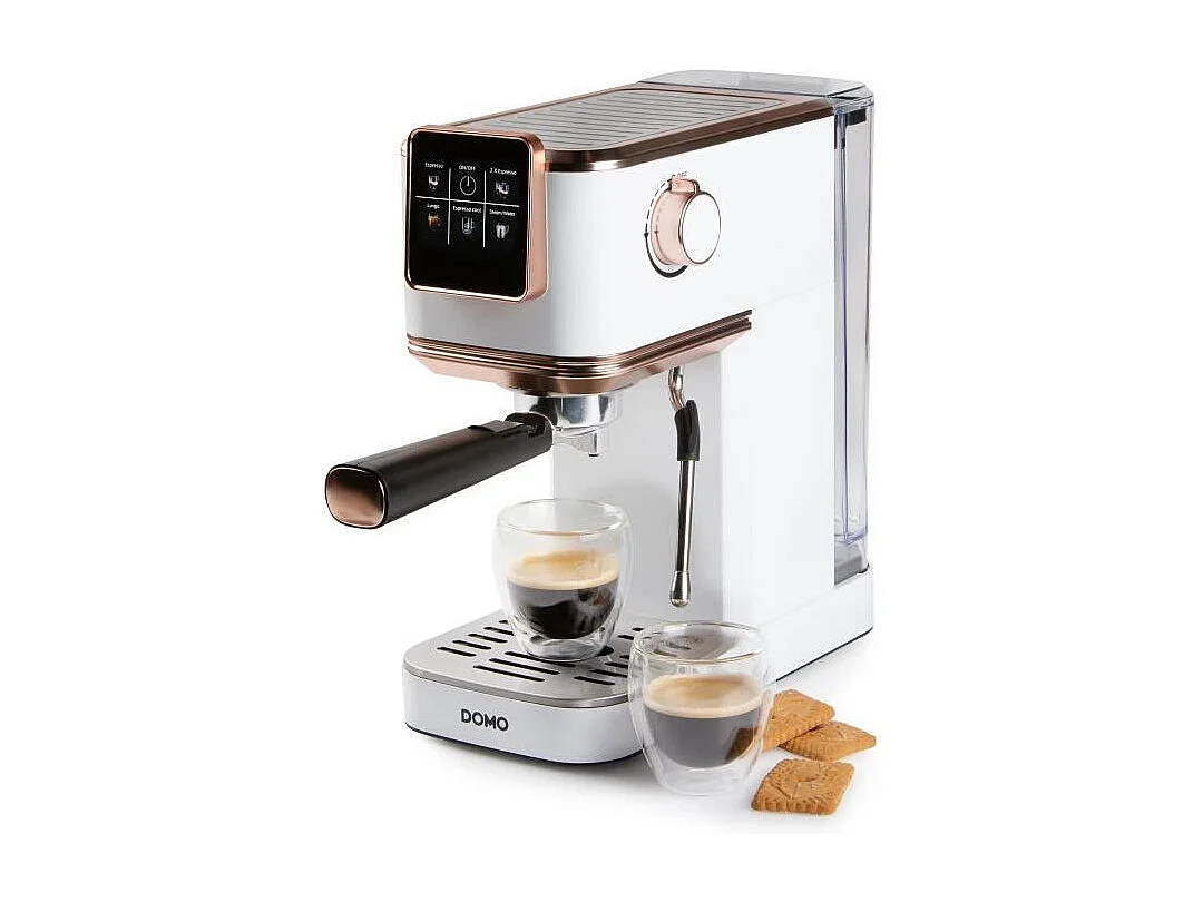 Machine a expresso 3 en 1 - DOMO - DO746K - 1350 W - 20 Bar - Blanc / Rose